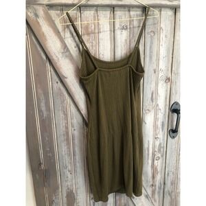 Urban Outfitters Olive Green Rib Knit Bodycon Mini tank dress Indie gorpcore M